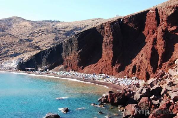 Fotka, Foto Červená pláž v Akrotiri na ostrově Santorini (Řecko)