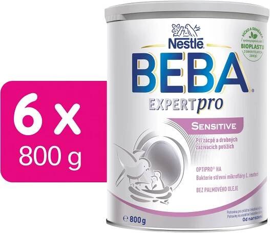 BEBA EXPERTpro SENSITIVE, při zácpě a zažívacích potížích, mléčná kojenecká výživa, 6× 800 g
