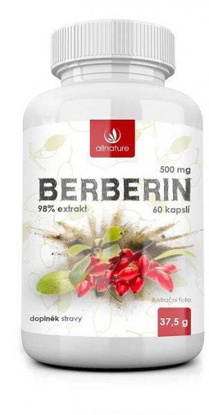 Allnature Berberin Extrakt 98% 500 mg 60 kapslí