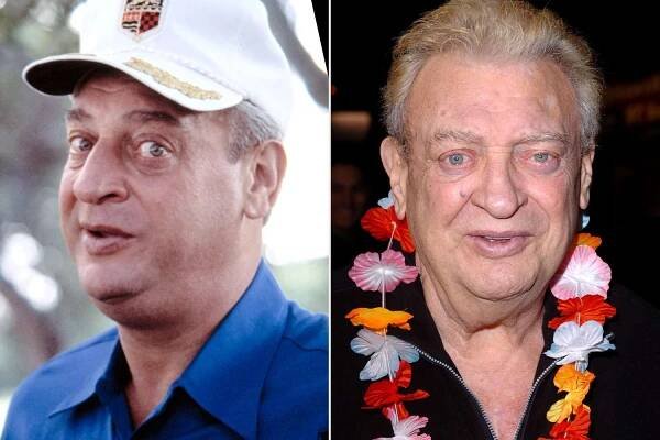 Rodney Dangerfield as Al Czervik in 'Caddyshack'; Dangerfield at the '50 First Dates' premiere in 2004