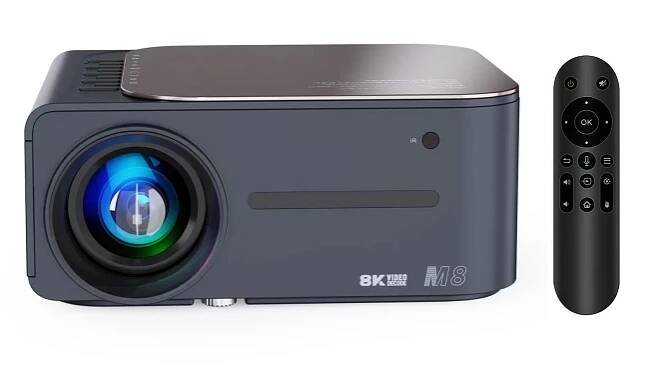 Projektor 8K HDR Ultra Clear 2,4G + 5G WiFi BT5.0 Keystone-Korrektur Tragbarer Projektor Android 9 80-Zoll-Großbildschirm