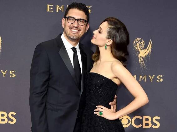 Sam Esmail (L) and actor Emmy Rossum attend the 69th Annual Primetime Emmy Awards at Microsoft Theater on September 17, 2017 in Los Angeles, California