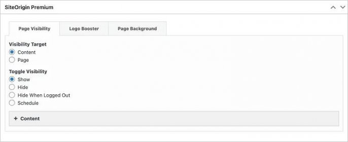 Full Page Visibility: Hide/show Pages or Page Content - SiteOrigin