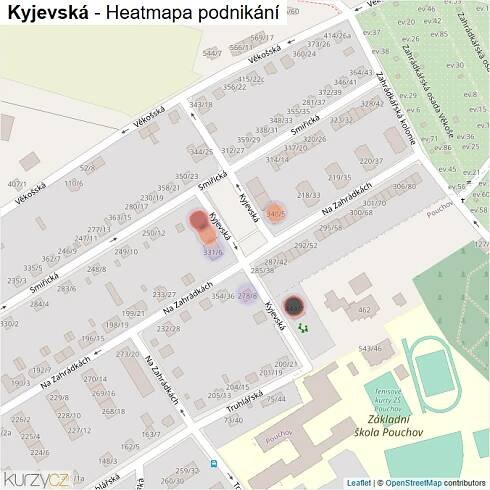 Mapa Kyjevská - Firmy v ulici.