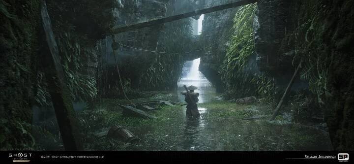 cinematic concept concept art Ghost of Tshushima key art playstation Ps4 ps5 Sony video game