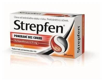STREPFEN POMERANČ BEZ CUKRU 8,75 MG PASTILKY - 8,75MG PAS 24 cena od 223 Kč