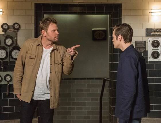 Mark Pellegrino as Lucifer and Alexander Calvert as Jack in Supernatural - 'Let the Good Times Roll'