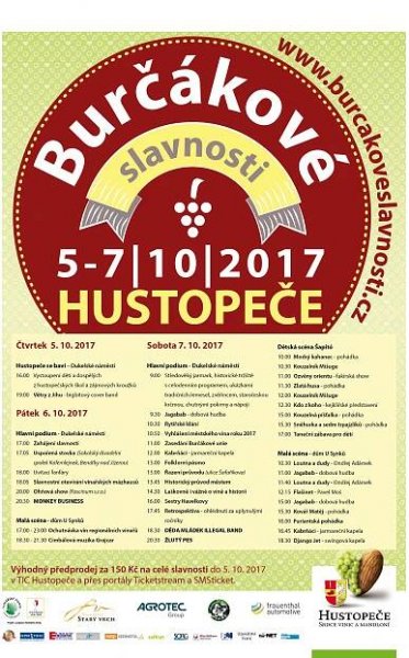 Burčákové slavnosti města Hustopeče 2017 - program: Pouzdřany