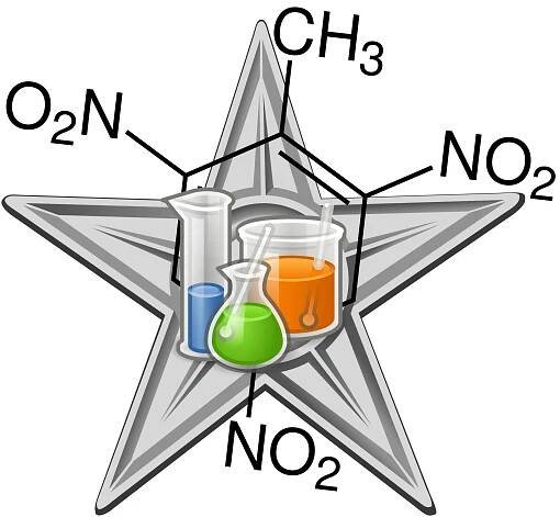 Soubor:Chemistry Barnstar with structure.svg – Wikipedie