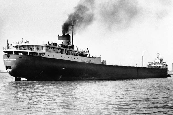 The Great Lakes freighter Edmund Fitzgerald, which disappeared Nov. 10, 1975, in a storm on Lake Superior.