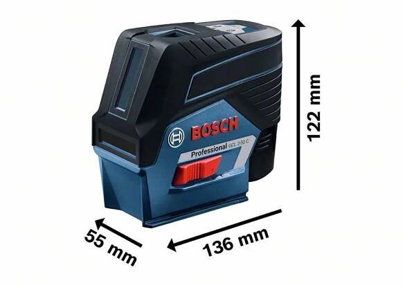 BOSCH Professiona Křížový laser samonivelační GCL 2-50 LR6 0.601.066.F01 (3 X AA)