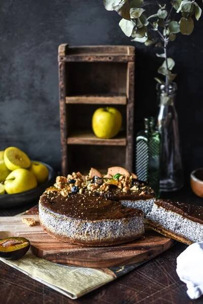 Makový cheesecake s jablečno-švestkovými povidly – MamaChef