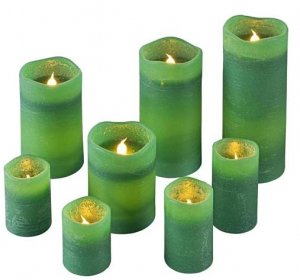 Weltbild Weltbild LED skutečné voskové svíčky, sada 8 ks, zelené