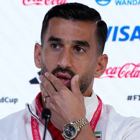 Iran captain Ehsan Hajsafi offers support to bereaved families at home ahead of England game