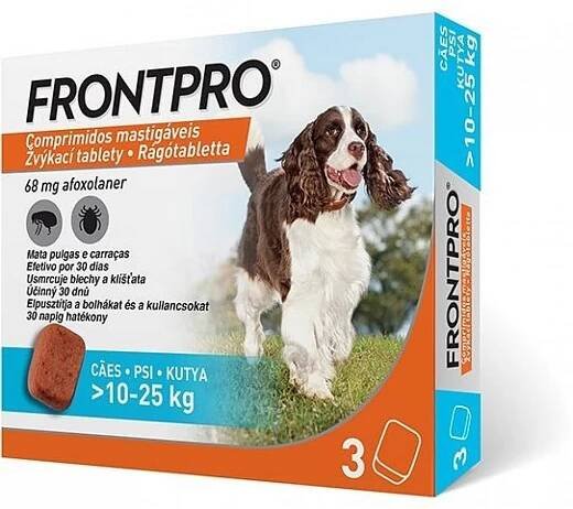 FRONTPRO Antiparazitární žvýkací tablety pro psy (10-25 kg) 3 tablety