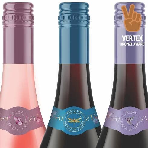 P&W Win Vertex For Seicomart Beaujolais Nouveau Wine Label Design
