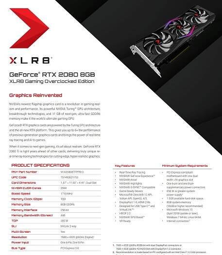 GeForce RTX od PNY: $800-$1000, až 285W TDP, takty, NVLink a Virtual Link | Diit.cz