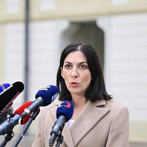 Markéta Pekarová Adamová na tiskové konferenci po schůzce s prezidentem.
