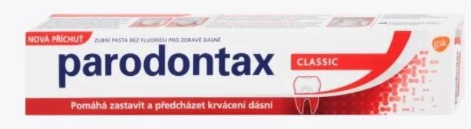 Parodontax Classic bez fluoru zubní pasta zabraňující krvácení dásní, 75 ml