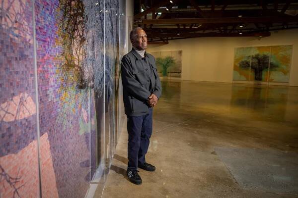 Visual artist Charles Gaines at his new exhibition at Hauser & Wirth in West Hollywood on Wednesday, Feb. 12, 2025 in LA, CA 