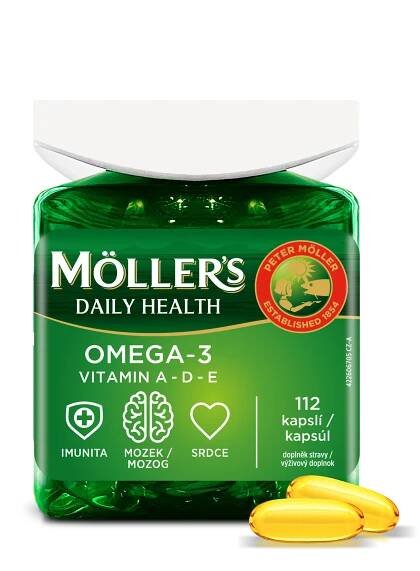 Möller ́s Omega-3 Daily Health kapsle s vůní vanilky - Mollers-cz