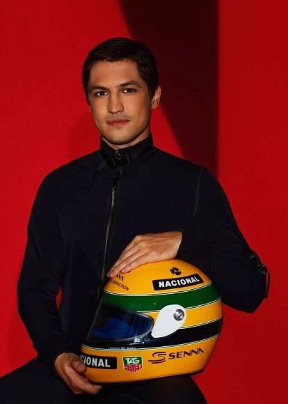 Gabriel Leone with Senna helmet