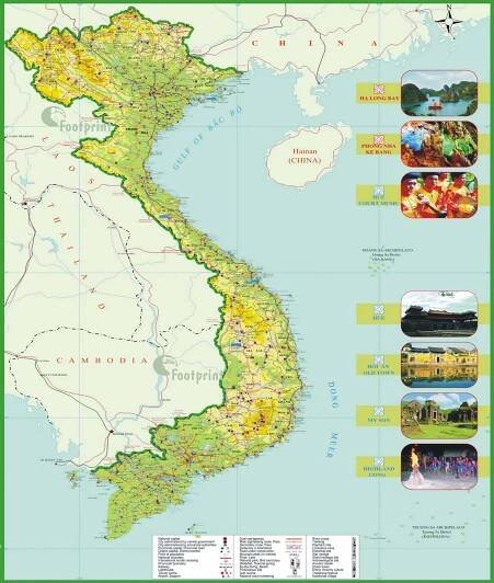 touristic map of vietnam