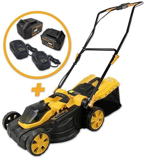 Riwall PRO RALM 3820 set akumulátorová travní sekačka + 2x 4Ah baterie + 2x nabíječka 20 V AM18E2001003B