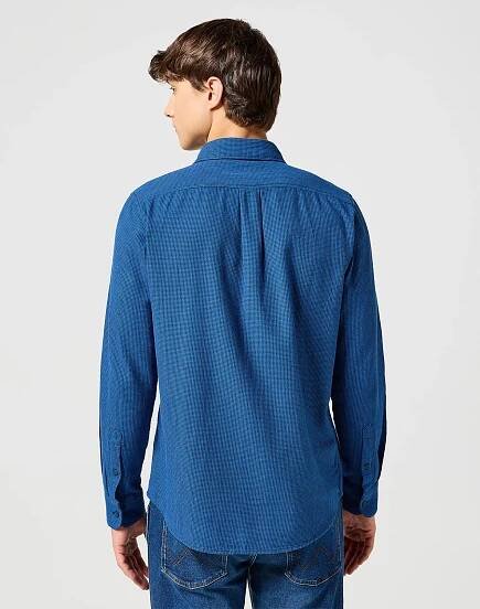 Pánská košile d.r. WRANGLER One Pocket Flannel Shirt modrá-M | EXE JEANS | Specialisté na džíny Mustang, Cross, Mavi a další