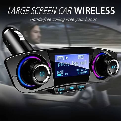 1pc Car MP3 Player With Card Slot, AUX Wireless Receiver, * Car USB Music Player, * Calling, Phone Charger, Car Wireless FM *