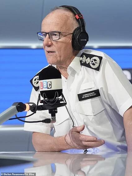 Met Police commissioner Sir Mark Rowley appearing on LBC in June when he apologised to Ms Scott and admitted the force should have done better