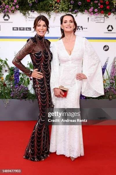 Gerit Kling and Anja Kling arrive for the 73rd Lola - German Film Award at Theater am Potsdamer Platz on May 12, 2023 in Berlin, Germany.