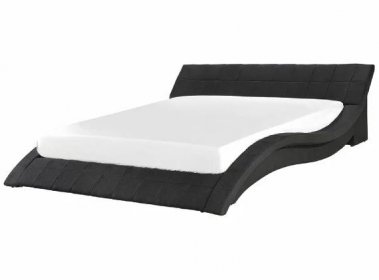 Beliani Černá čalouněná postel 180x200 cm VICHY
