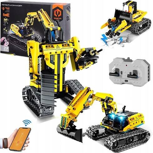 DÁLKOVĚ OVLÁDANÝ ROBOTICKÝ BAGR, STAVEBNÍ AUTO 3V1 360° ROTACE za 315.00CZK - Allegro