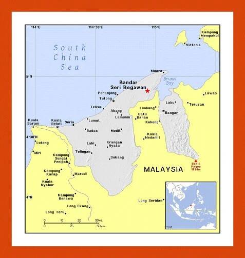 Brunei On Southeast Asia Map