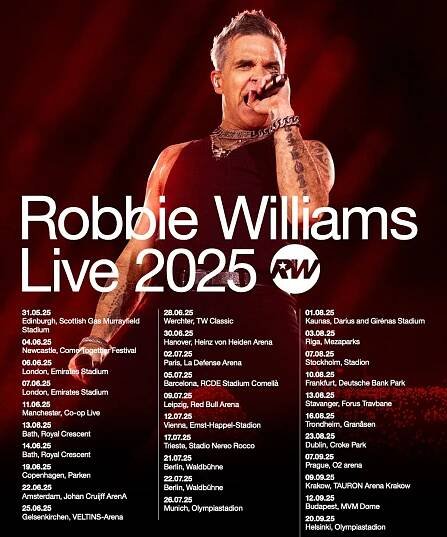 Robbie Williams: Live 2025 - Vídeň | darkzin.cz