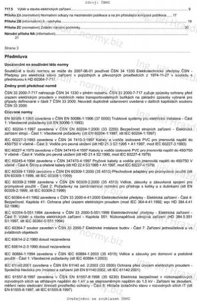 ČSN 33 2000-7-717 (332000) - Elektrické instalace budov - Část 7-717: Zařízení jednoúčelová a ve zvláštních objektech