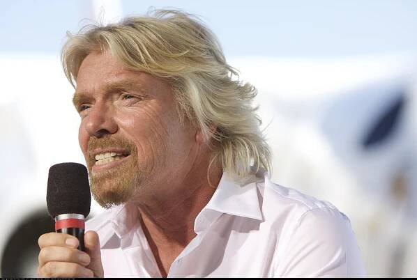 Richard Branson addressing the crowd