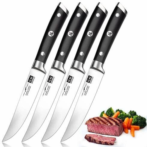 SHAN ZU Sada steakových nožů 4 kusy Profesionální Nože