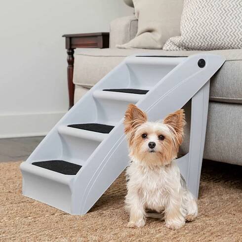 PetSafe CozyUp Foldable Cat & Dog Stairs, Grey, Large slide 1 of 7