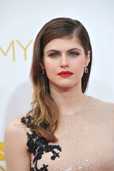 LOS ANGELES, CA - AUGUST 25, 2014: Alexandra Daddario at the 66th Primetime Emmy Awards at the Nokia Theatre L. A. Live downtown Los Angeles. Alexandra daddario stock images, royalty-free photos and pictures