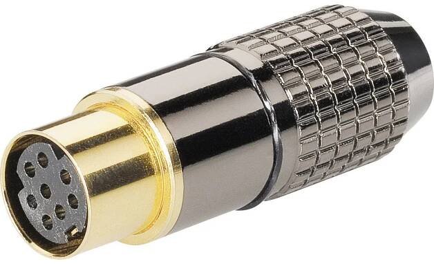 BKL Electronic 0204116 mini DIN konektor zásuvka, rovná Pólů: 6 černá 1 ks