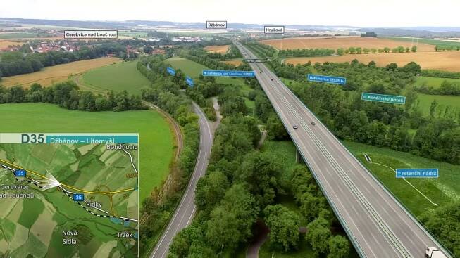 VIZUALIZACE: Na dálnici D35 ze Džbánova k Litomyšli začalo stavební řízení