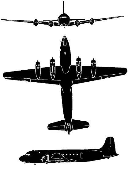 Soubor:Douglas DC-4 3-view silhouette.jpg