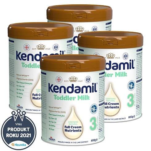 4x KENDAMIL Mléko batolecí 3 DHA+ 800 g
