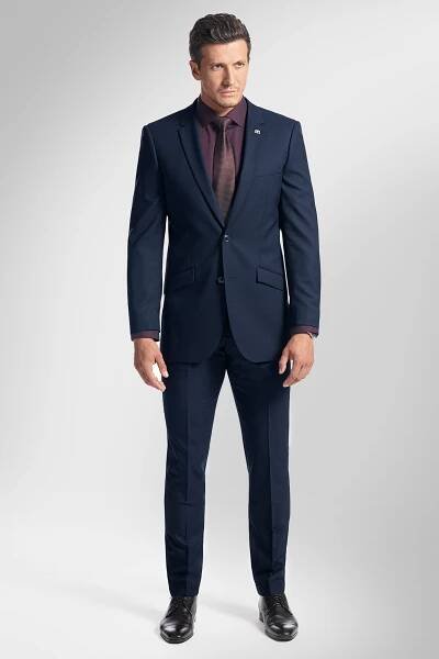 Pánský oblek TAILORED FIT BARCONE, tmavě modrý | BandiVamos.cz 