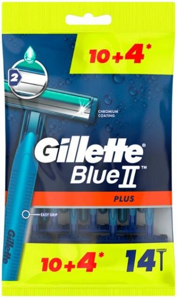 Gillette jednorázové holicí strojky Blue2 Plus 10 + 4 ks zdarma
