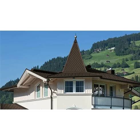 Střešní krytina Prefa Věžovka STUCCO /  P.10 oříšková, hliníková