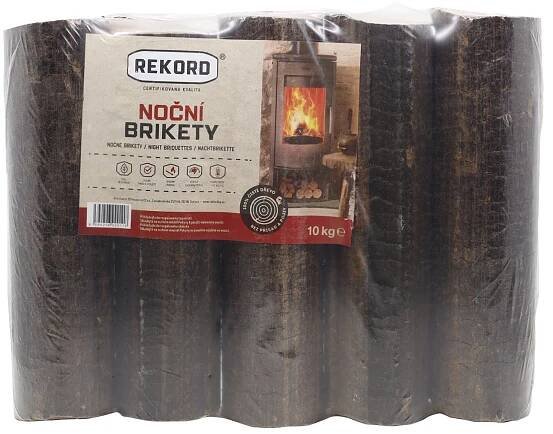 Rekord Dřevěné brikety noční dřevěné piliny; 10 kg