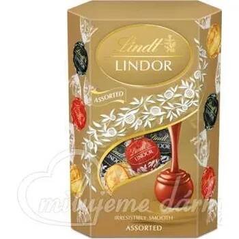 Lindt Lindor balení čokoládových pralinek, směs druhů, zlatá, 200g